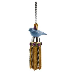 Cerulean Blue Ceramic Bird Tassel