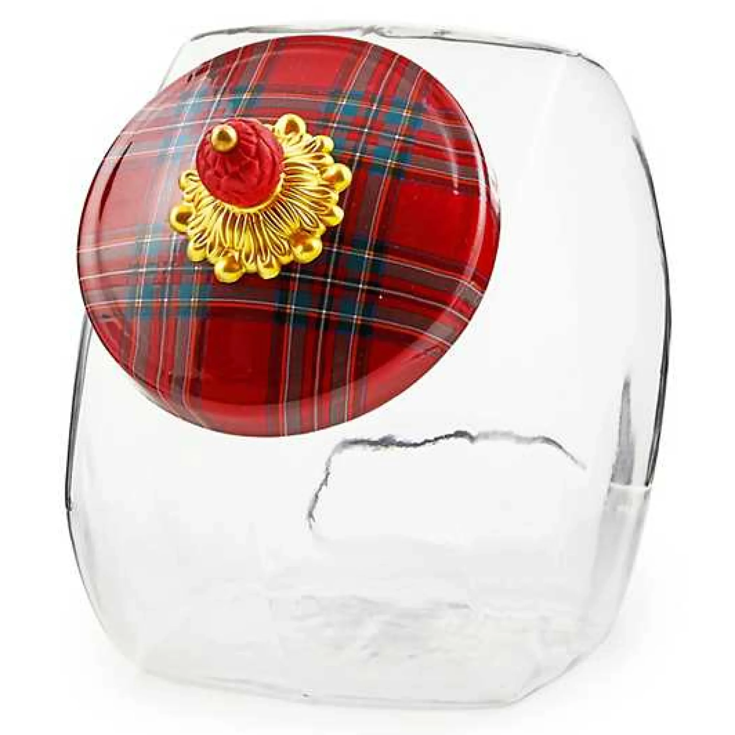 Cookie Jar with Red Tartan Lid