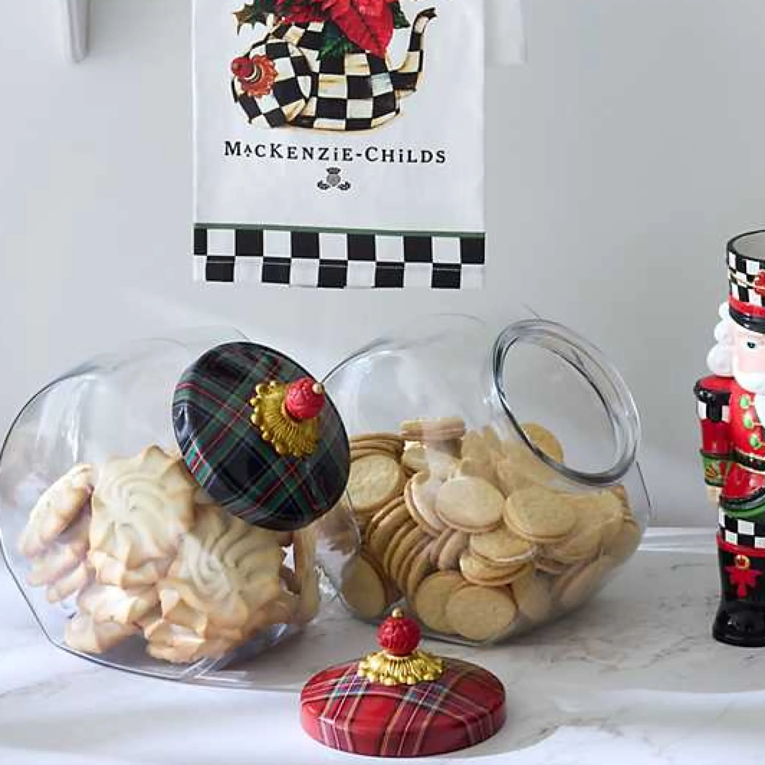 Cookie Jar with Red Tartan Lid