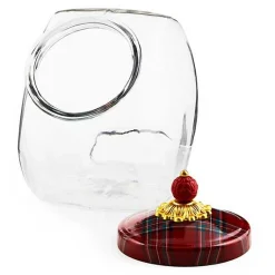 Cookie Jar with Red Tartan Lid