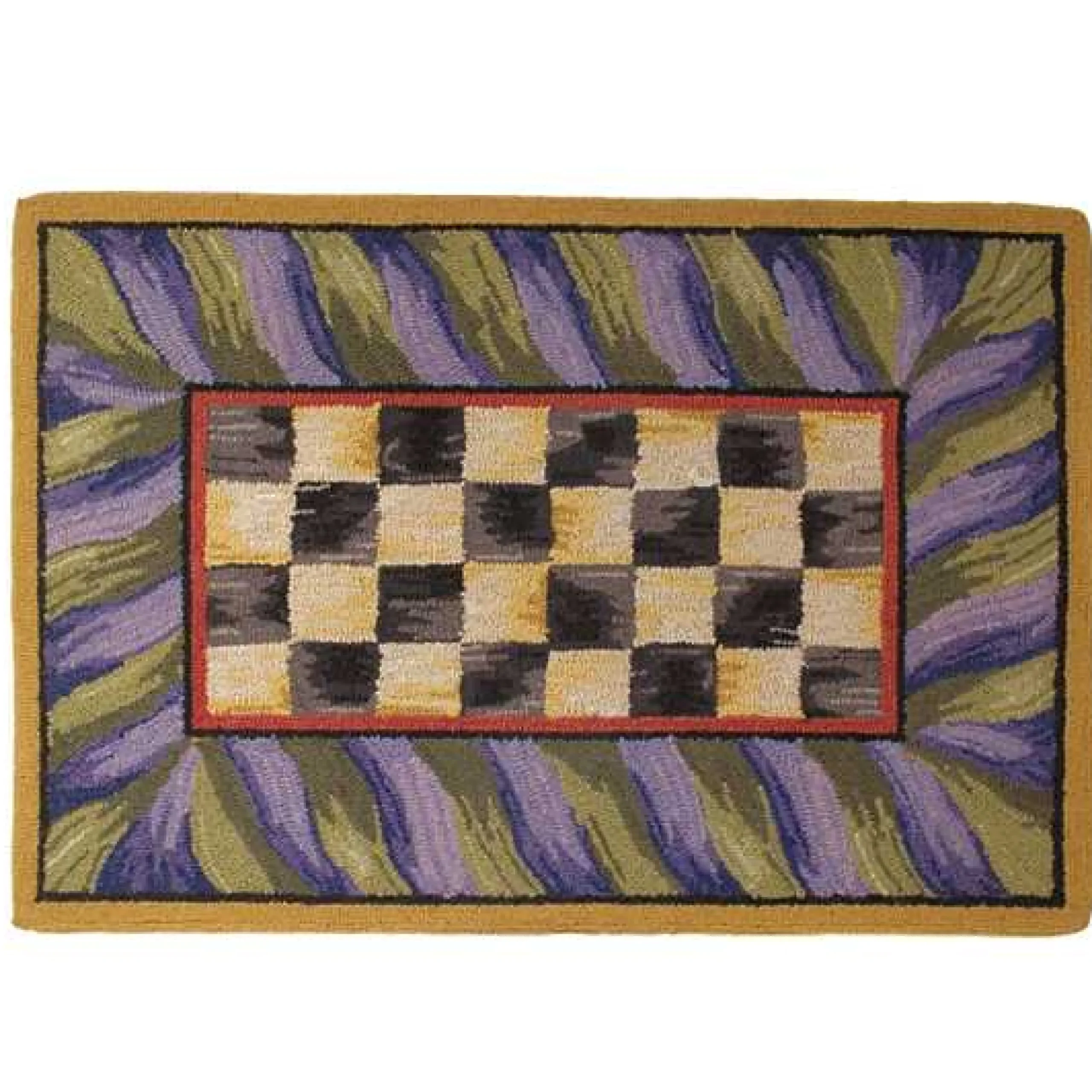 Courtly Check Purple Green 2' x 3' Rug