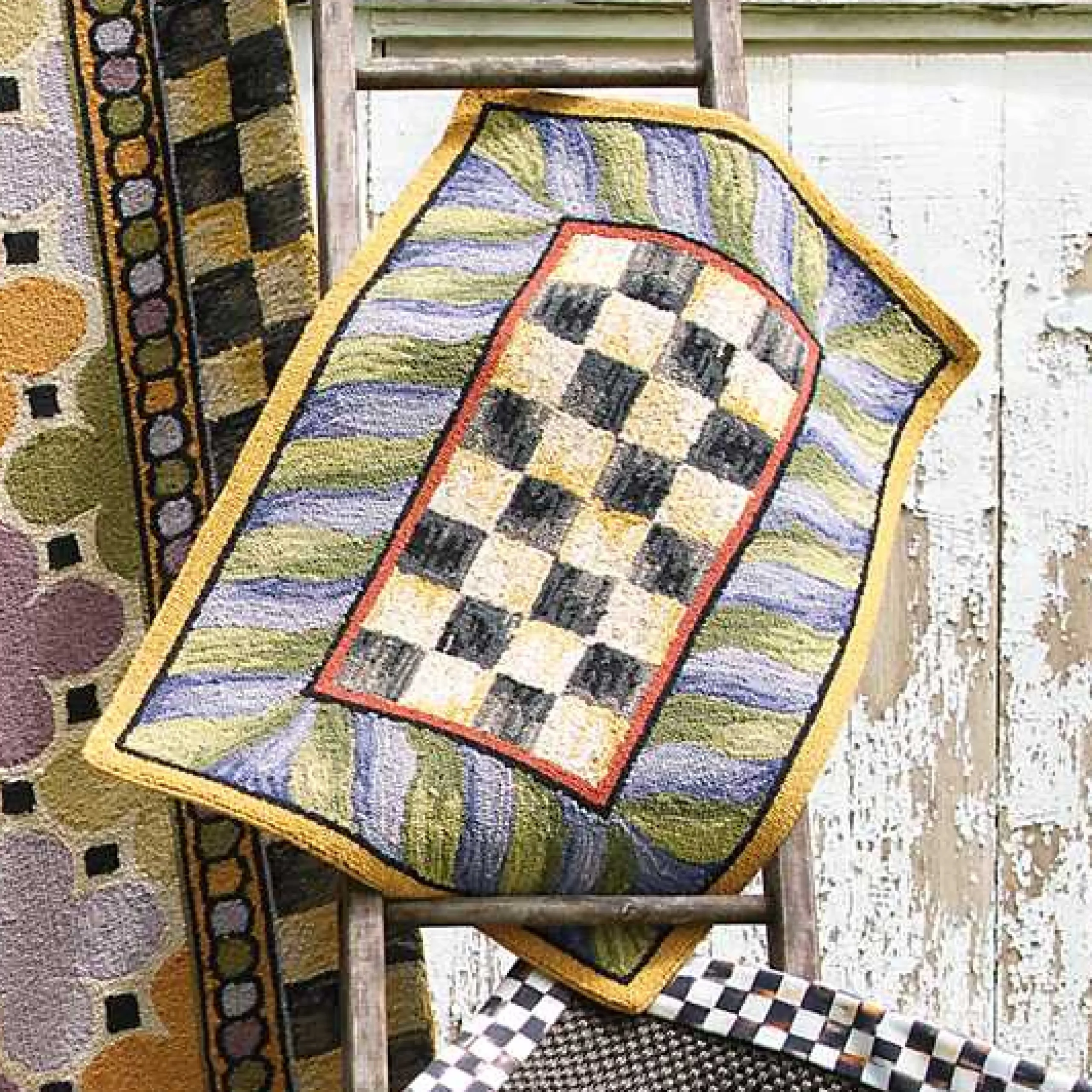 Courtly Check Purple Green 2' x 3' Rug