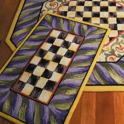 Courtly Check Purple Green 2' x 3' Rug