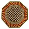 Courtly Check Red  Gold 6' Octagon Rug