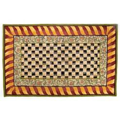 Courtly Check Red  Gold 5' x 8' Rug