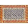 Courtly Check Red  Gold 5' x 7'6 Washable Rug