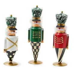 Cozy Christmas Tin Nutcrackers, Set of 3