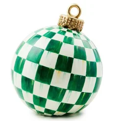 Dark Green Check Tabletop Ornament