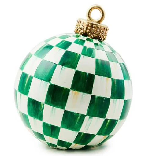 Dark Green Check Tabletop Ornament