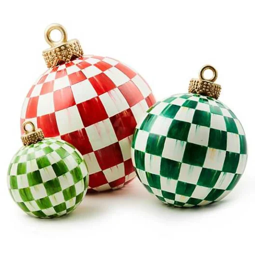 Dark Green Check Tabletop Ornament