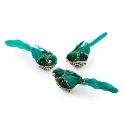 Emerald Luxe Bird Clips, Set of 3