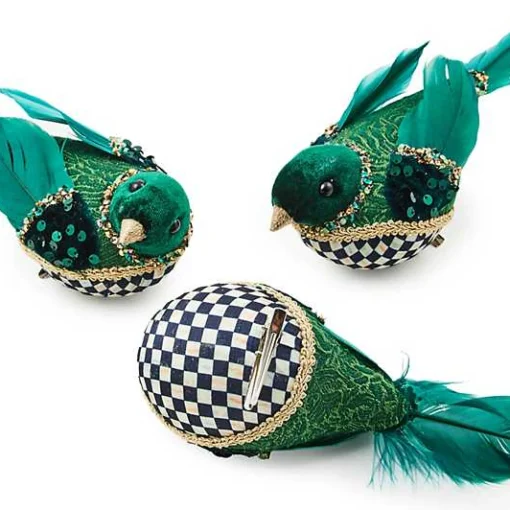 Emerald Luxe Bird Clips, Set of 3