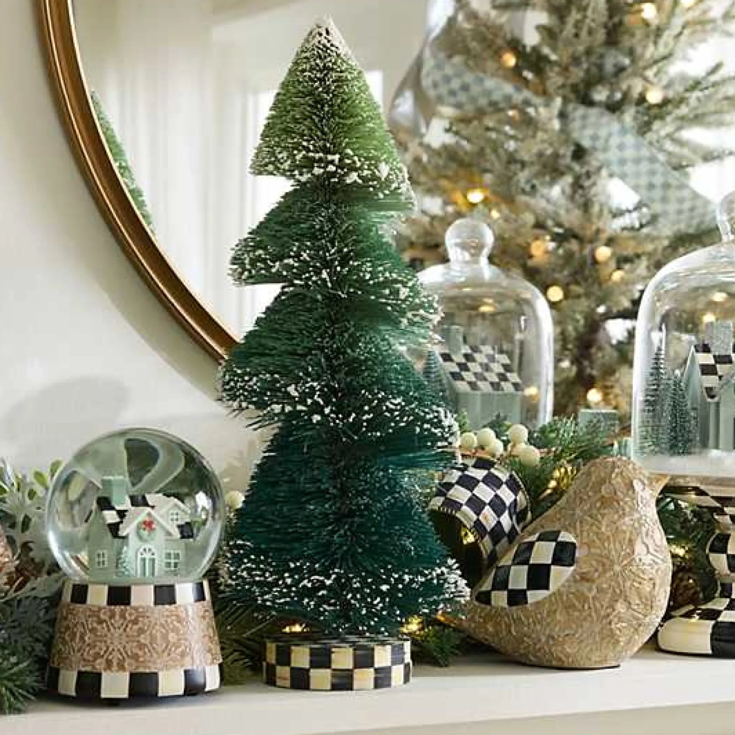 Farmhouse Holiday Bottle Brush Trees - Set of 3