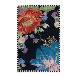 Flower Market Reflections Black 5' x 8' Rug