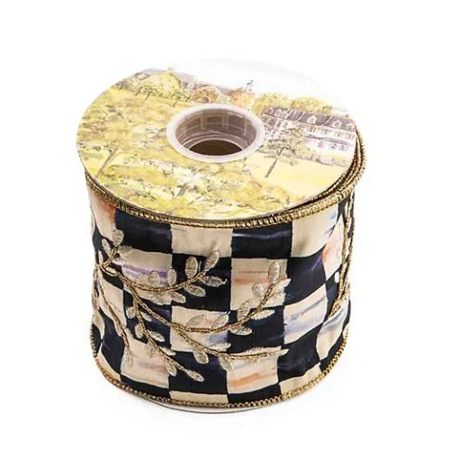 Glam Up Check Embroidered 4 Ribbon