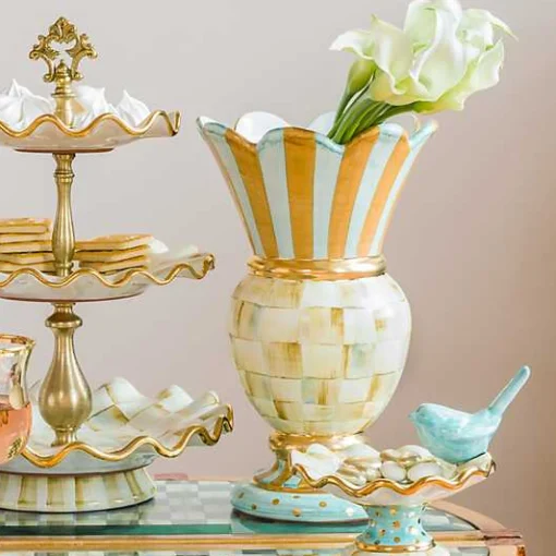 Parchment Check Great Vase
