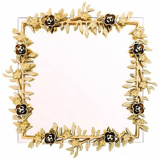 Petal Square Gold Wall Mirror