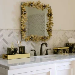 Petal Square Gold Wall Mirror