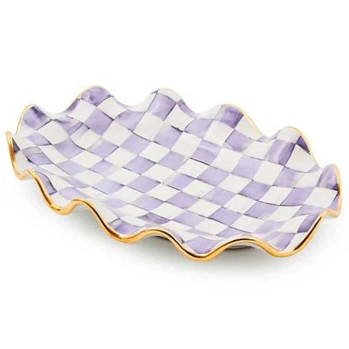 Plum Check Ceramic Serving Platter