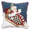 Santa Snowmobile Throw Pillow