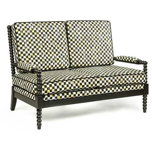 Spindle Check Outdoor Loveseat