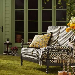 Spindle Check Outdoor Loveseat
