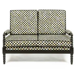 Spindle Check Outdoor Loveseat