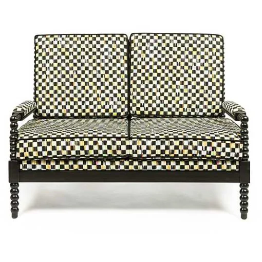 Spindle Check Outdoor Loveseat