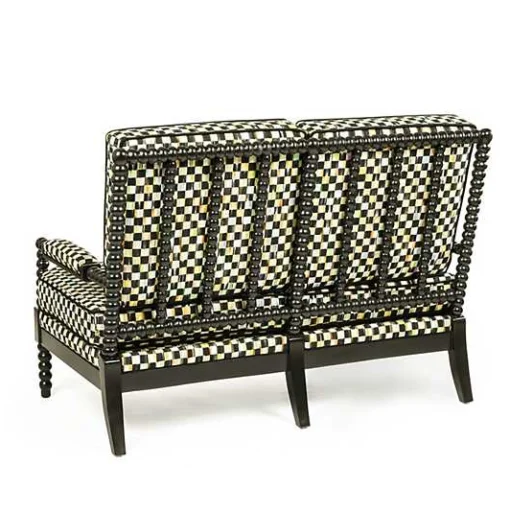 Spindle Check Outdoor Loveseat