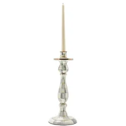 Sterling Check Large Enamel Candlestick
