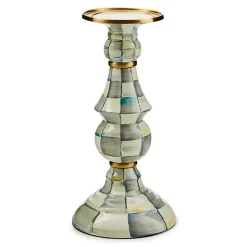 Sterling Check Large Pillar Candlestick