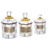 Sterling Check Little Canisters, Set of 3