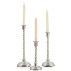 Sterling Check Medium Candlestick