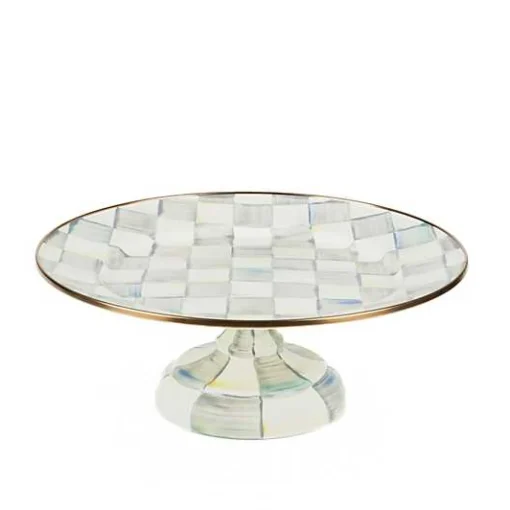 Sterling Check Small Pedestal Platter