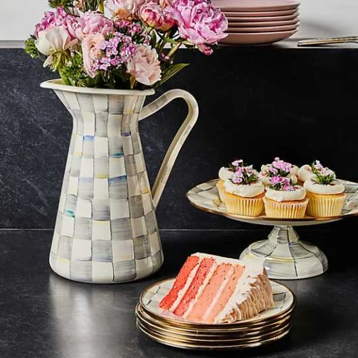 Sterling Check Small Pedestal Platter