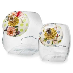 Sweets Jar with Wildflowers Blue Lid