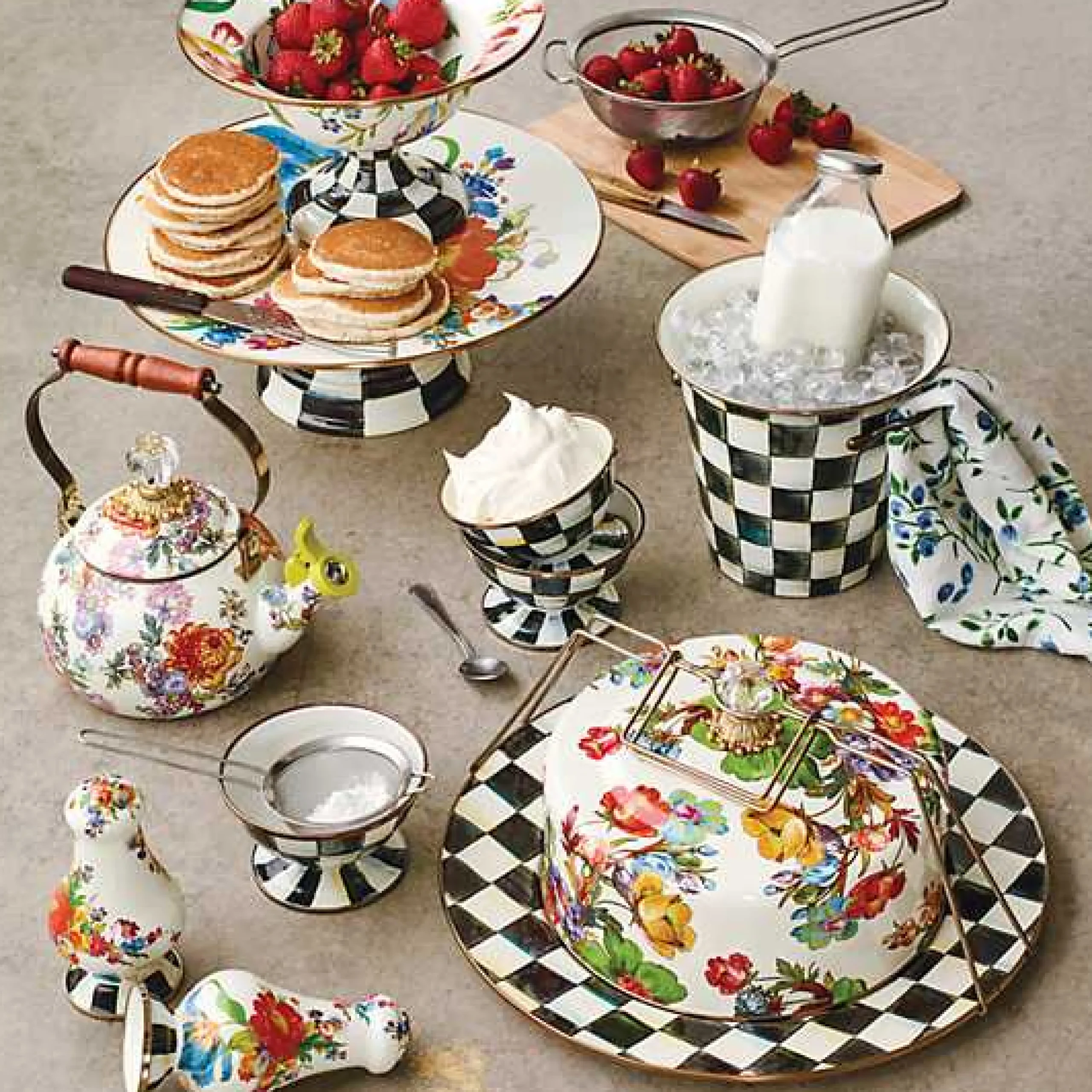 White Flower Market Large Salt Pepper Shakers