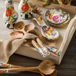 White Flower Market Large Salt Pepper Shakers