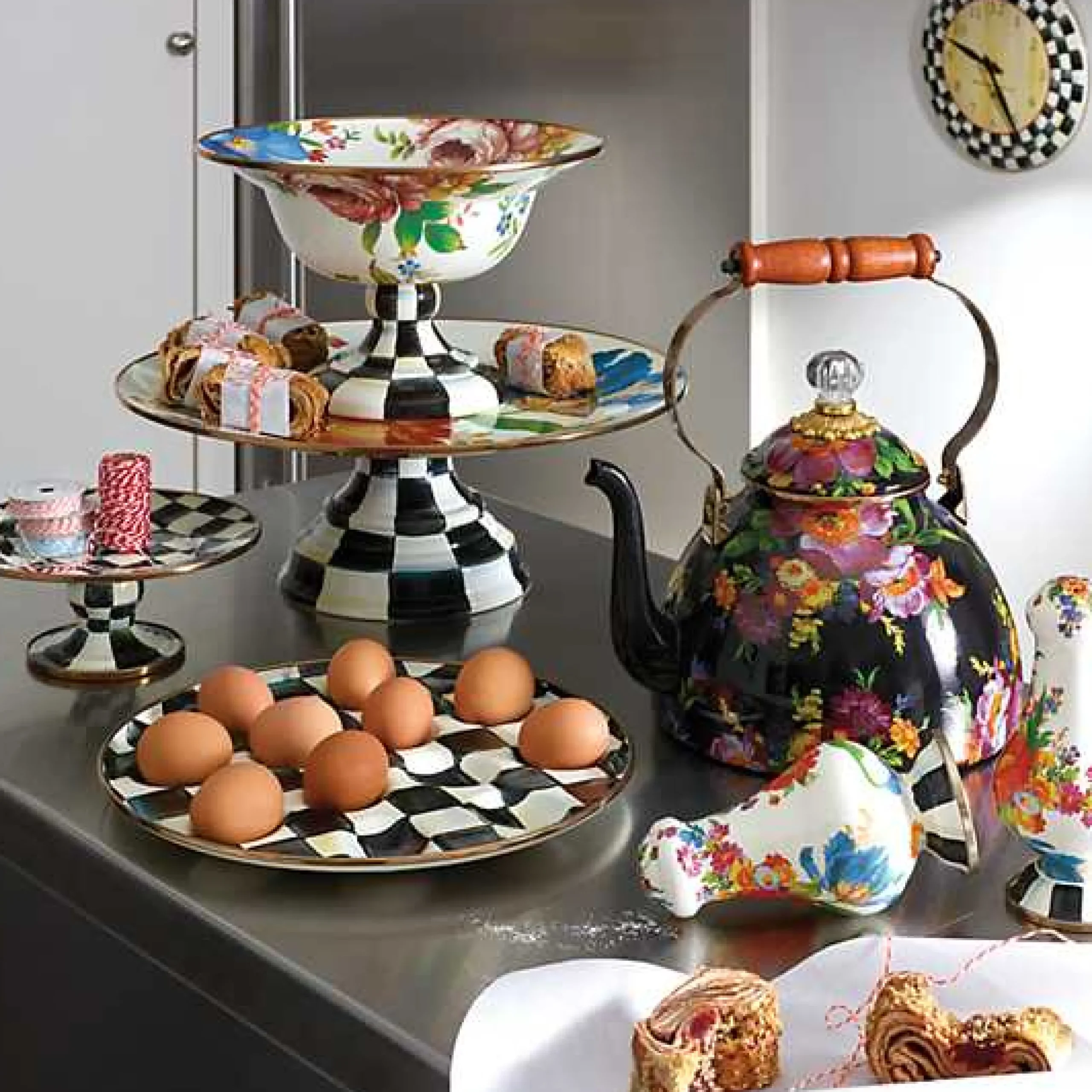 White Flower Market Large Salt Pepper Shakers