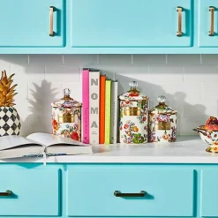 White Flower Market Medium Canister