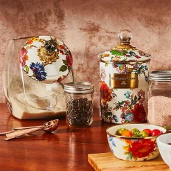 White Flower Market Medium Canister