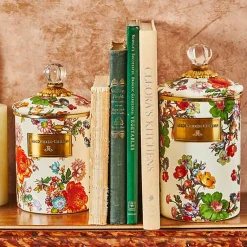 White Flower Market Medium Canister