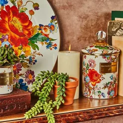 White Flower Market Medium Canister