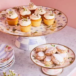 Wildflowers Pink Mini Pedestal Platter