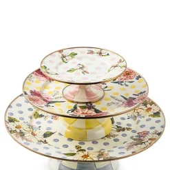 Wildflowers Pink Mini Pedestal Platter