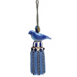 Bird Blue Ceramic Tassel