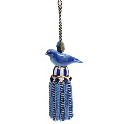 Bird Blue Ceramic Tassel