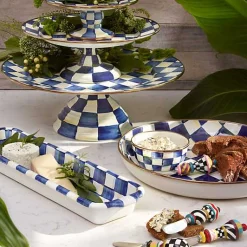 Royal Check Small Pedestal Platter